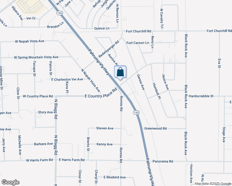map of restaurants, bars, coffee shops, grocery stores, and more near 360 East Country Place Road in Pahrump