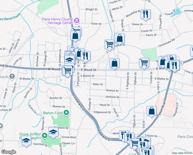 map of restaurants, bars, coffee shops, grocery stores, and more near 101 Dunlap Street in Paris