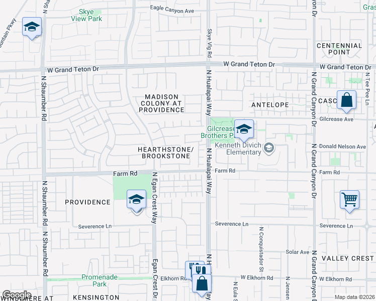 map of restaurants, bars, coffee shops, grocery stores, and more near 7641 Heavenly Peak Street in Las Vegas
