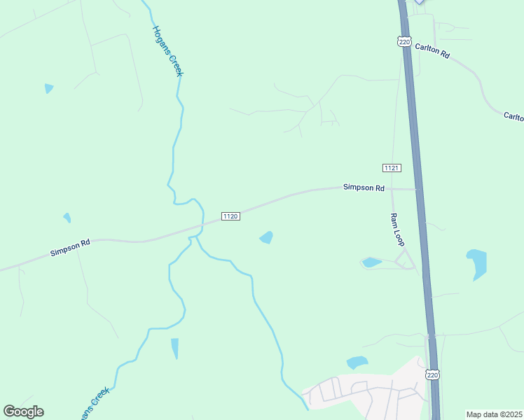 map of restaurants, bars, coffee shops, grocery stores, and more near 1598 Simpson Road in Stokesdale