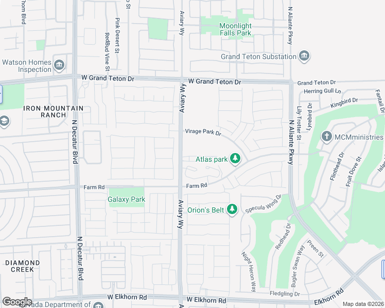 map of restaurants, bars, coffee shops, grocery stores, and more near Canyon Landing Avenue in Las Vegas