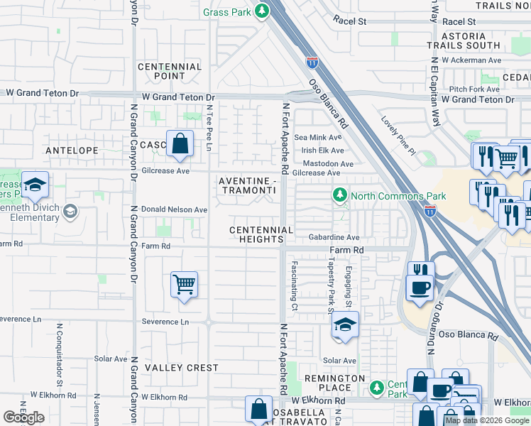 map of restaurants, bars, coffee shops, grocery stores, and more near 9228 Freedom Heights Avenue in Las Vegas