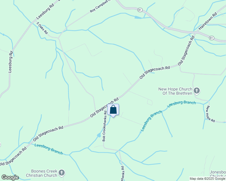 map of restaurants, bars, coffee shops, grocery stores, and more near 124 Forsyth Lane in Jonesborough