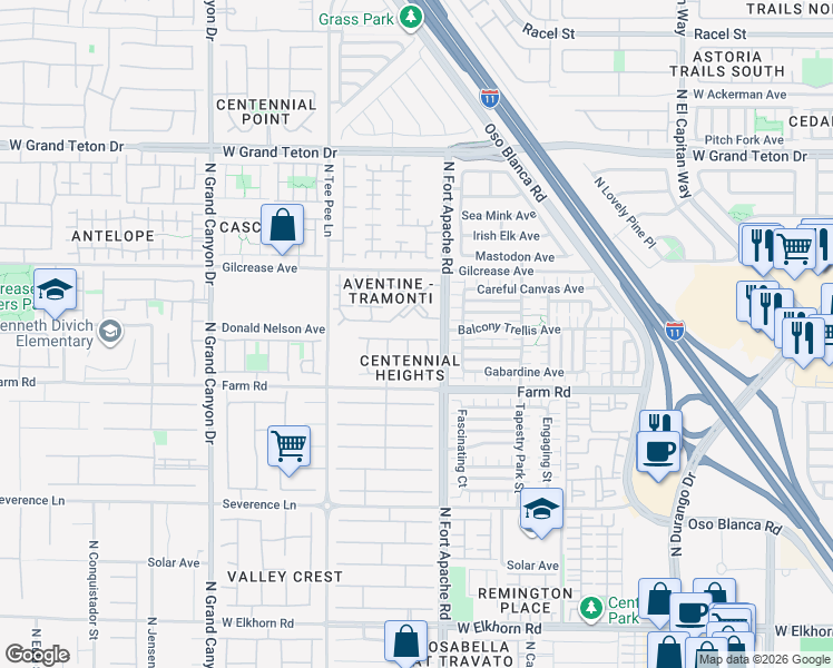 map of restaurants, bars, coffee shops, grocery stores, and more near 9228 Freedom Heights Avenue in Las Vegas