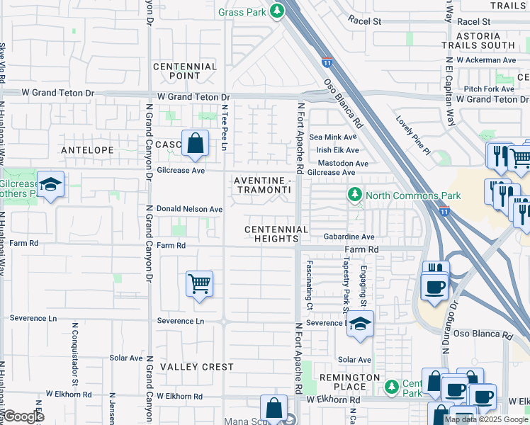 map of restaurants, bars, coffee shops, grocery stores, and more near 9260 Freedom Heights Avenue in Las Vegas