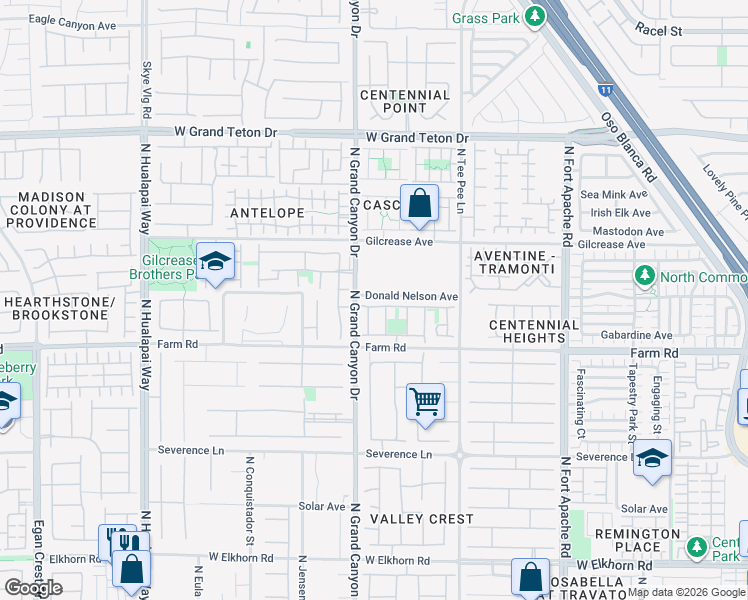 map of restaurants, bars, coffee shops, grocery stores, and more near 9540 Victory Garden Avenue in Las Vegas