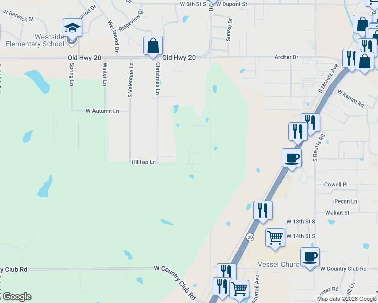 map of restaurants, bars, coffee shops, grocery stores, and more near 2008 Fall Court in Claremore