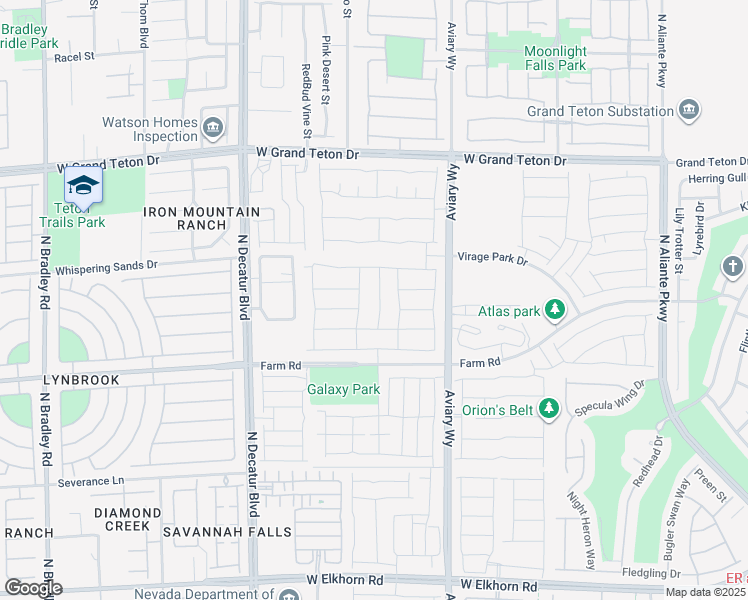 map of restaurants, bars, coffee shops, grocery stores, and more near 7733 Wishbone Falls Street in North Las Vegas