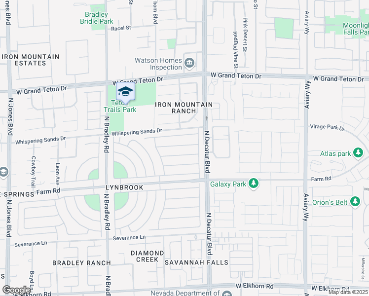 map of restaurants, bars, coffee shops, grocery stores, and more near 4905 Morning Falls Avenue in Las Vegas