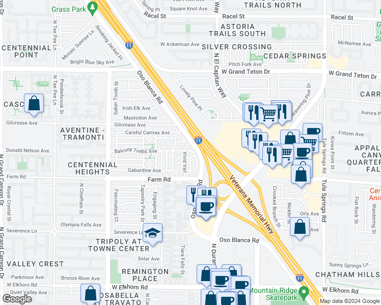 map of restaurants, bars, coffee shops, grocery stores, and more near 8873 Balcony Trellis Avenue in Las Vegas