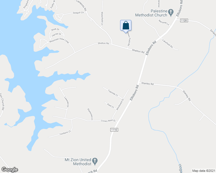 map of restaurants, bars, coffee shops, grocery stores, and more near 205 Topside Court in Stokesdale