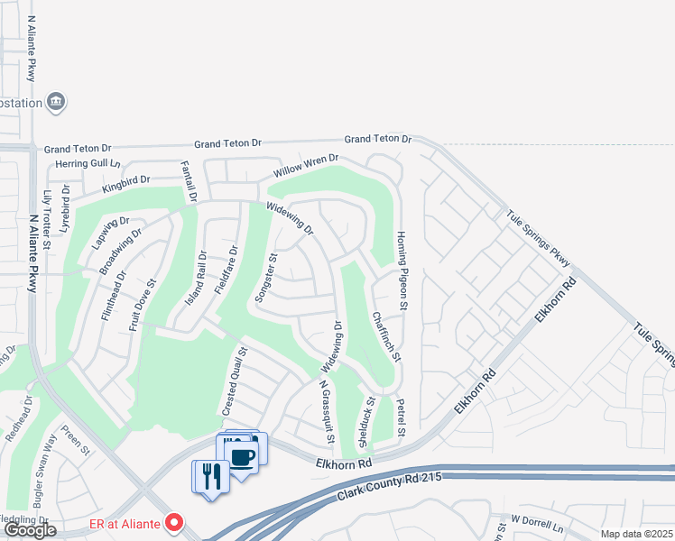 map of restaurants, bars, coffee shops, grocery stores, and more near 7744 Widewing Drive in North Las Vegas