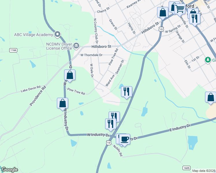 map of restaurants, bars, coffee shops, grocery stores, and more near 114 Ward Avenue in Oxford
