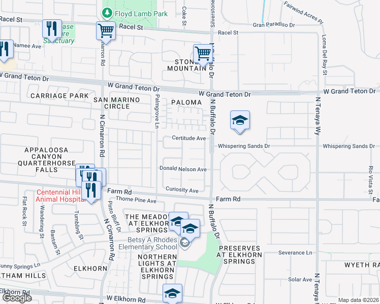 map of restaurants, bars, coffee shops, grocery stores, and more near 7616 Eclat Court in Las Vegas