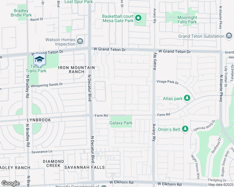 map of restaurants, bars, coffee shops, grocery stores, and more near 4531 Meteora Ledge Avenue in North Las Vegas