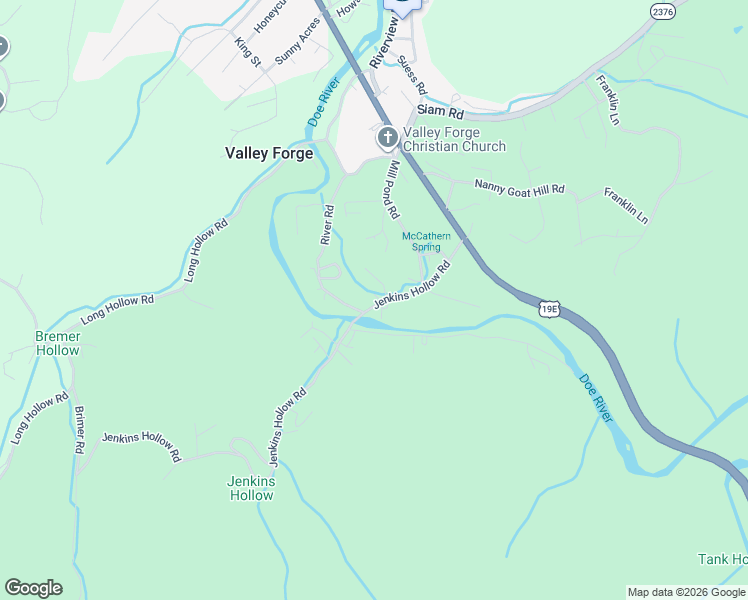 map of restaurants, bars, coffee shops, grocery stores, and more near 228 Jenkins Hollow Road in Elizabethton