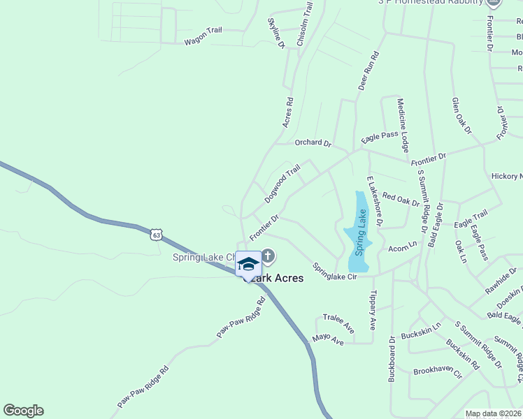 map of restaurants, bars, coffee shops, grocery stores, and more near 11 Dogwood Trail in Williford
