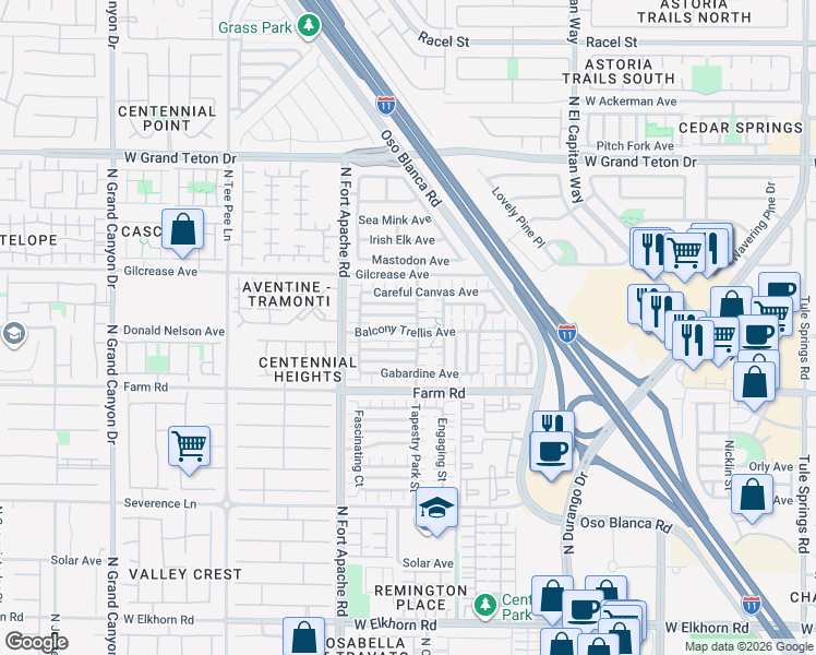 map of restaurants, bars, coffee shops, grocery stores, and more near 9057 Pure Sapphire Court in Las Vegas