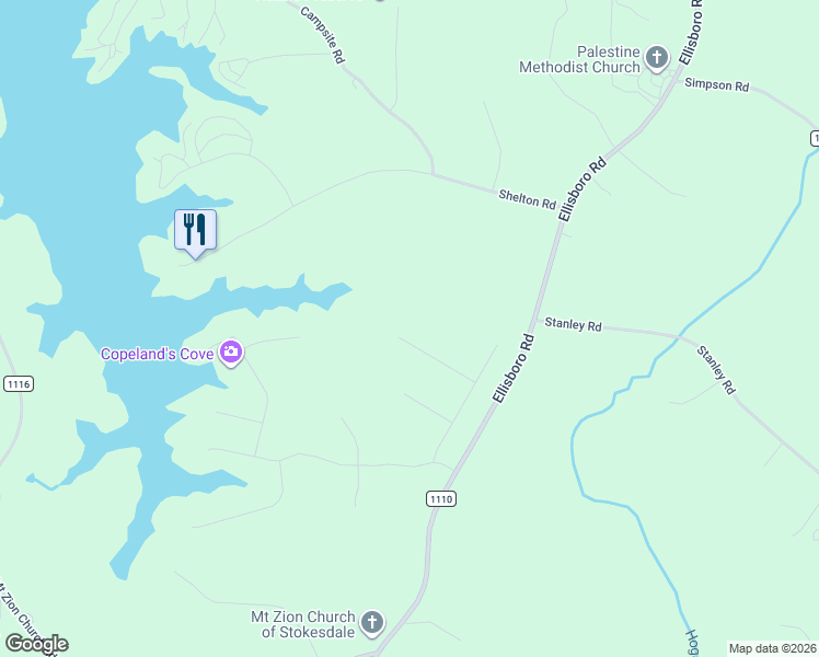 map of restaurants, bars, coffee shops, grocery stores, and more near 205 Topside Court in Stokesdale