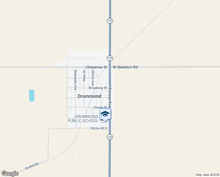 map of restaurants, bars, coffee shops, grocery stores, and more near 220 Kansas Avenue in Drummond