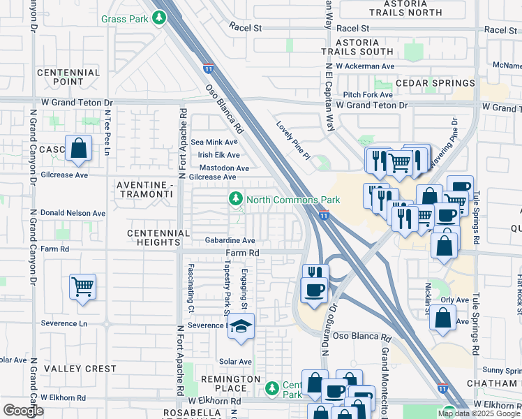 map of restaurants, bars, coffee shops, grocery stores, and more near 7716 Unicorn Tapestry Court in Las Vegas