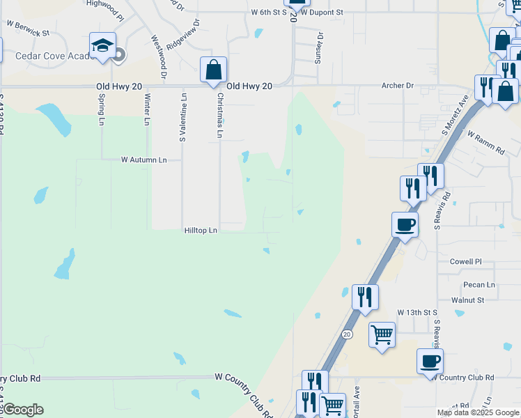 map of restaurants, bars, coffee shops, grocery stores, and more near 2008 Fall Court in Claremore