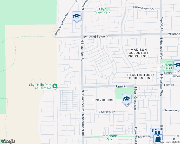 map of restaurants, bars, coffee shops, grocery stores, and more near 10635 Kearney Mountain Avenue in Las Vegas