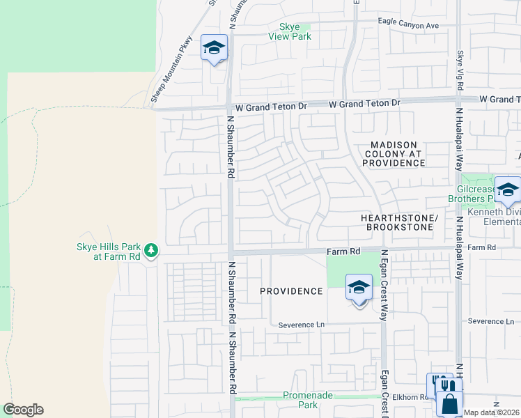 map of restaurants, bars, coffee shops, grocery stores, and more near 10623 Kearney Mountain Avenue in Las Vegas
