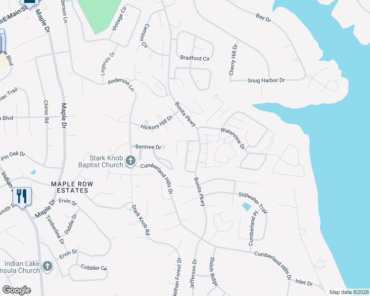 map of restaurants, bars, coffee shops, grocery stores, and more near 131 Coldwater Drive in Hendersonville