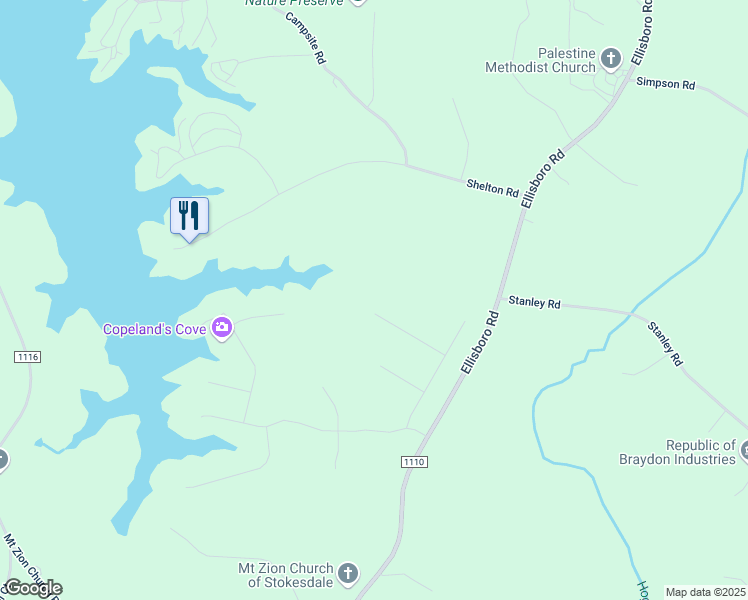 map of restaurants, bars, coffee shops, grocery stores, and more near 205 Topside Court in Stokesdale