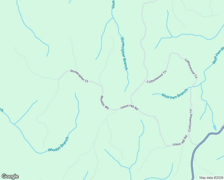 map of restaurants, bars, coffee shops, grocery stores, and more near 318 Rhodas Way in Sunbright