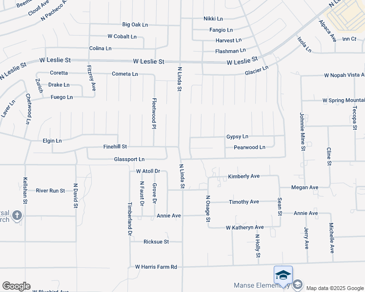 map of restaurants, bars, coffee shops, grocery stores, and more near 5591 North Linda Street in Pahrump