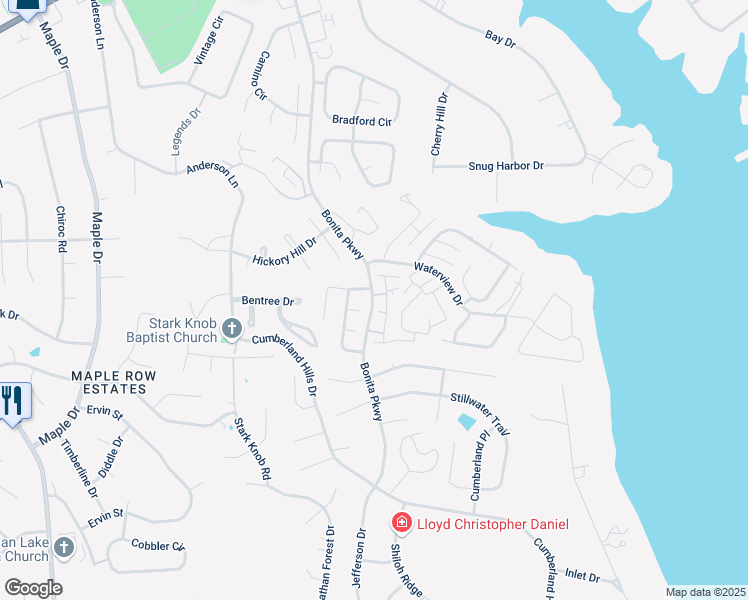 map of restaurants, bars, coffee shops, grocery stores, and more near 327-E Bonita Parkway in Hendersonville