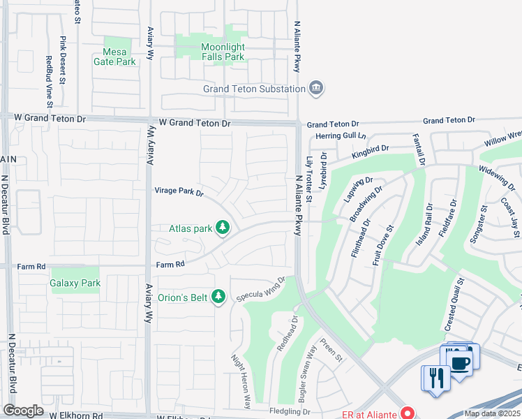 map of restaurants, bars, coffee shops, grocery stores, and more near 3828 Ramura Avenue in North Las Vegas