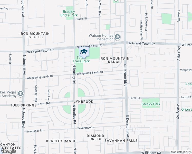 map of restaurants, bars, coffee shops, grocery stores, and more near 5113 Cascade Pools Avenue in Las Vegas