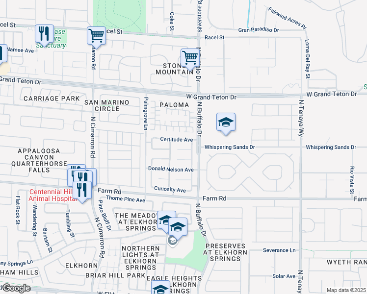 map of restaurants, bars, coffee shops, grocery stores, and more near 7616 Eclat Court in Las Vegas