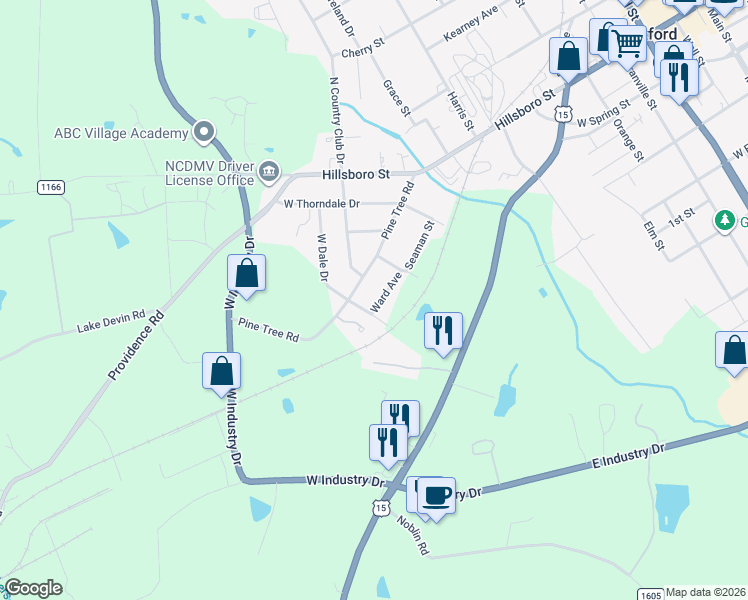 map of restaurants, bars, coffee shops, grocery stores, and more near 114 Ward Avenue in Oxford