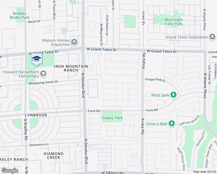 map of restaurants, bars, coffee shops, grocery stores, and more near 4532 Meteora Ledge Avenue in North Las Vegas