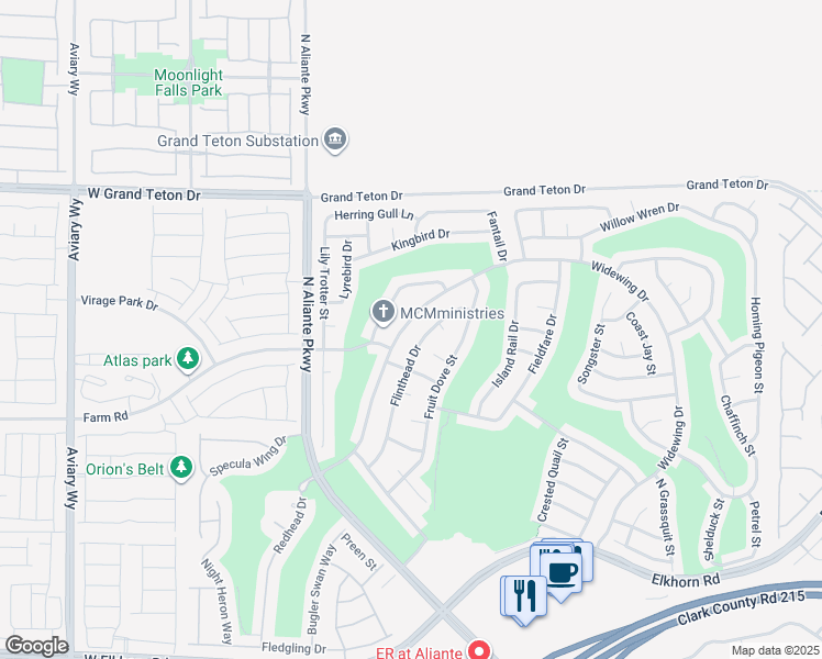 map of restaurants, bars, coffee shops, grocery stores, and more near 7748 Broadwing Drive in North Las Vegas