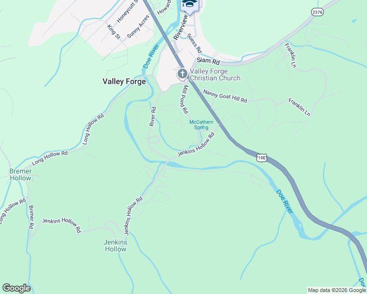 map of restaurants, bars, coffee shops, grocery stores, and more near 228 Jenkins Hollow Road in Elizabethton