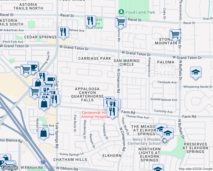 map of restaurants, bars, coffee shops, grocery stores, and more near 8085 Marin Pointe Avenue in Las Vegas