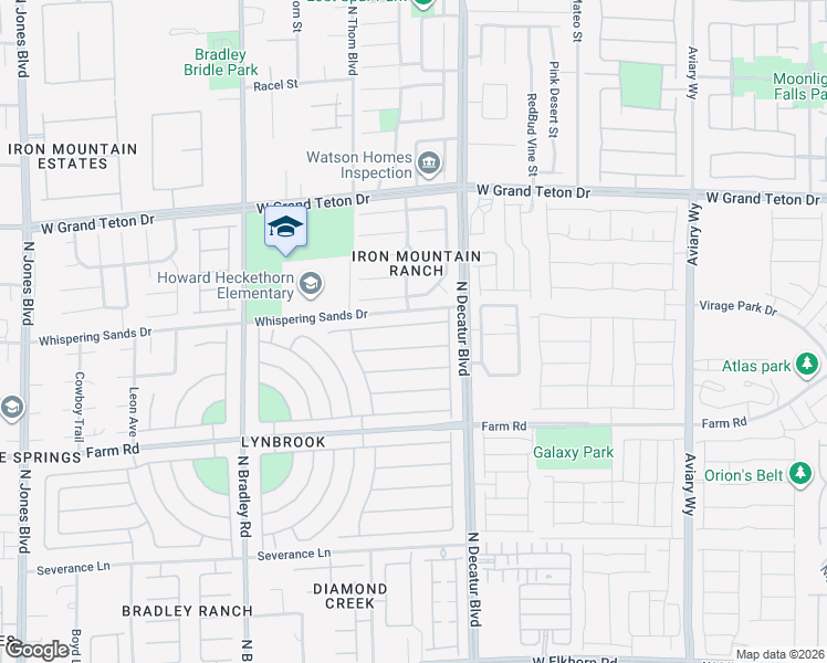 map of restaurants, bars, coffee shops, grocery stores, and more near 4909 Cascade Pools Avenue in Las Vegas
