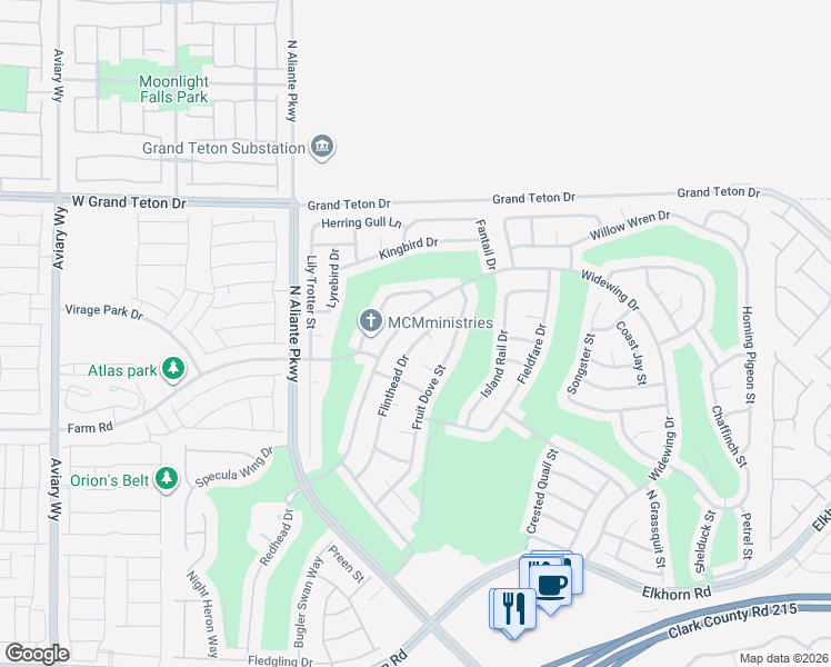 map of restaurants, bars, coffee shops, grocery stores, and more near 7748 Broadwing Drive in North Las Vegas