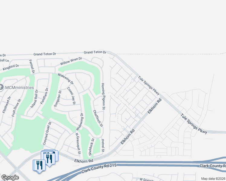 map of restaurants, bars, coffee shops, grocery stores, and more near 1919 Elena Brook Drive in North Las Vegas