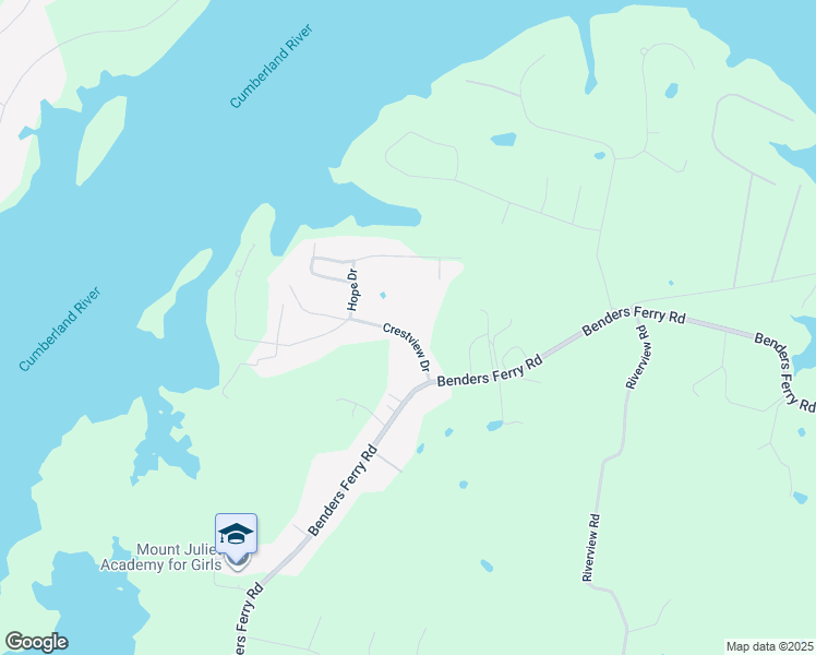 map of restaurants, bars, coffee shops, grocery stores, and more near 128 Crestview Drive in Mount Juliet