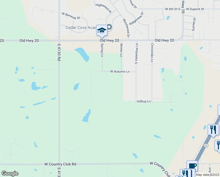 map of restaurants, bars, coffee shops, grocery stores, and more near 758 Spring Lane in Claremore