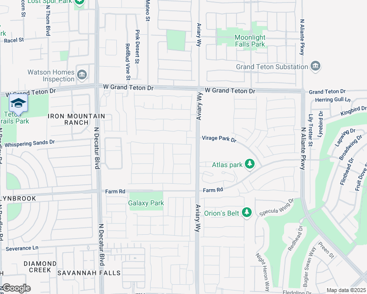 map of restaurants, bars, coffee shops, grocery stores, and more near 4327 Solitude Falls Avenue in North Las Vegas