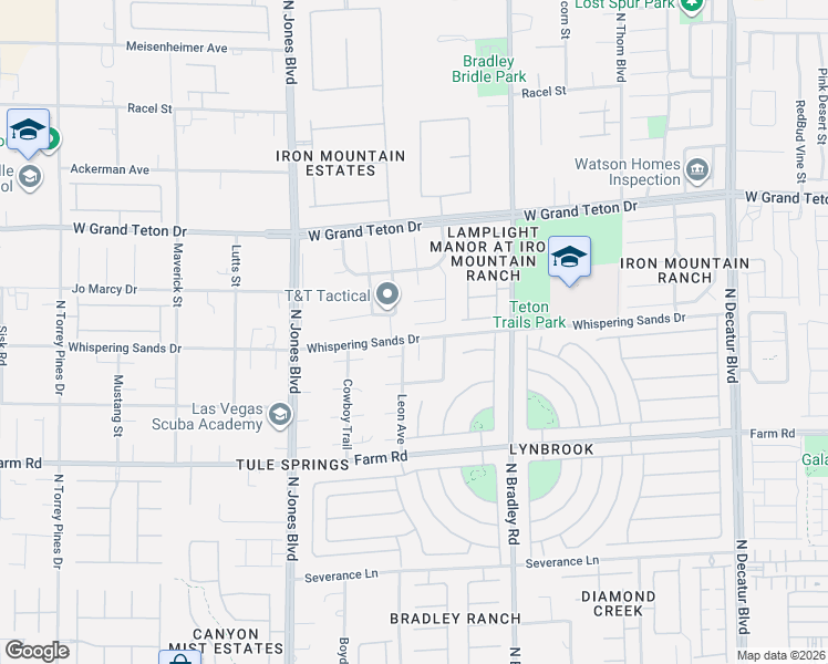 map of restaurants, bars, coffee shops, grocery stores, and more near 7725 North Reflecting Waters Place in Las Vegas