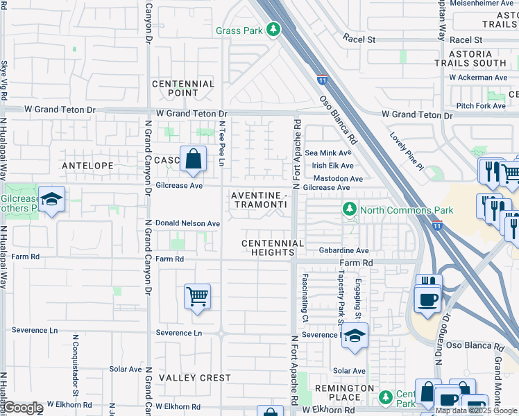 map of restaurants, bars, coffee shops, grocery stores, and more near 9303 Gilcrease Avenue in Las Vegas