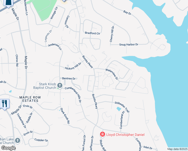 map of restaurants, bars, coffee shops, grocery stores, and more near 327-E Bonita Parkway in Hendersonville